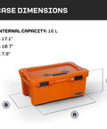 Sixer 16 Protective Case With Removable Tool Tray Blaze Orange, 16 liter capacity, heavy-duty durable construction.