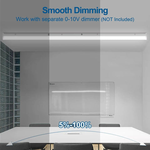 8ft LED Shop Light Fixtures With 60 70 80W Total in conference room with dimming feature shown