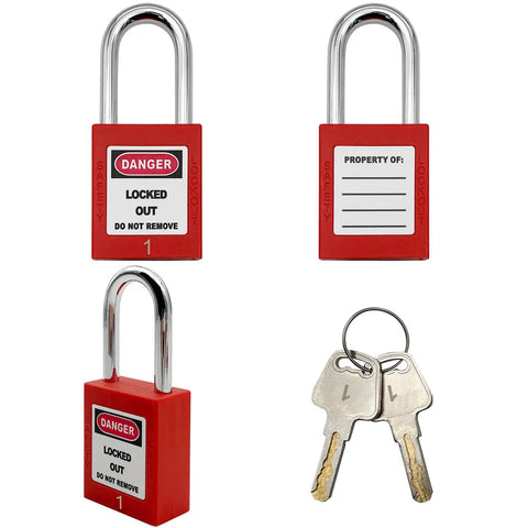 Lockout Tagout Kit With 30 Safety Padlocks And 30 Red Tags Keyed Differently OSHA Compliant Lockout Tagout Locks Plastic Padlocks