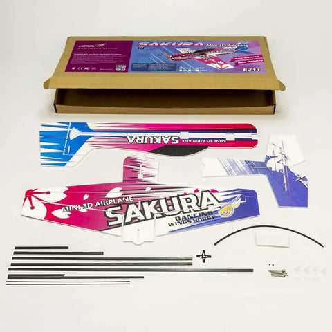Sakura Micro Indoor RC Plane Kit With PP Foam For 3D F3P Electric Flight 420mm Wingspan Unassembled components