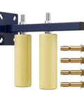 6 Inch Blue Powder Coat Slide Gate Roller With UHMW Nylon Wheel, 4.5 Inch Adjustable Arm, Sealed Bearings, Heavy Duty Build For Smooth Long Lasting Gate Operation mounted with anchors
