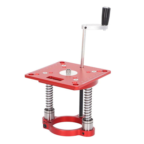65mm Aluminum Router Table Lifting System With Adjustable Router Lift For CNC Fine Milling Ring Clamping Method, red aluminum base