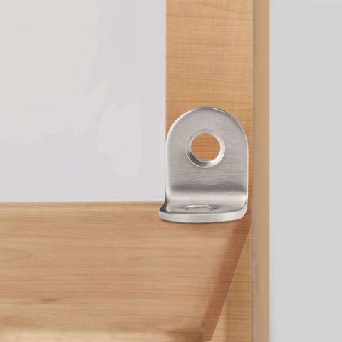 100 Piece Stainless Steel L Brackets 20 By 20 MM 90 Degree Corner Brackets Set with 200 Screws for Wood Furniture Repair close-up