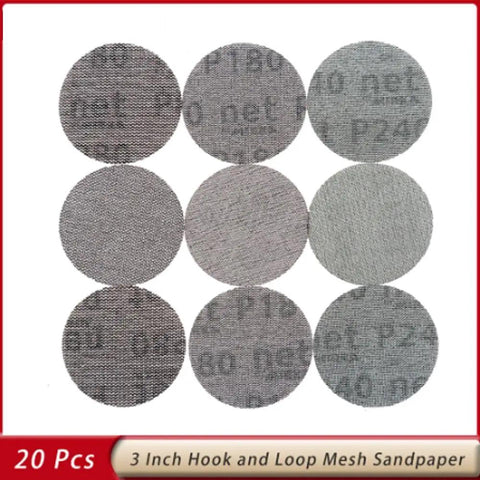 3 Inch Mesh Sandpaper Discs Hook Loop Dust-Free Sanding Discs For Wood Metal Drywall 80 Grit 20 Pcs Ultra Clean Workspace Anti Clogging Long Life