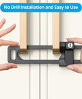 Solid Kidproof Cabinet Lock Two Pack Key Alike With Four Heavy Duty Keys Quick Grip Baby Proof Drawer Latch in use on cabinet.
