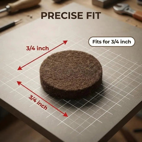 40 Pack Ultra Thick Brown Felt Pads For Small Furniture Legs And Chair Bases Grips Like Crazy Self Adhesive Floor Protectors Scratch Guards Slides On A Dime Keeps Your Hardwood Floors Mint, 3/4 inch felt pad on grid surface.