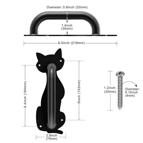 Heavy Duty 8.5 Inch Steel Door Handle Set for Gate Fence Barn Doors Closets and Garages Black Coated Pull Handle with Easy Install Hardware Rust and Corrosion Resistant Indoor Outdoor Use 2 Pack.