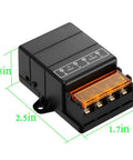 Black wireless remote relay with dimensions for Long Range Wireless Remote Control Switch Kit For Low Voltage DC 12V 24V 48V 72V 40A