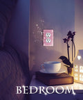 Bedroom scene showing Pink Rhinestone Light Switch Covers Set of 4 Sparkly Wall Plate Covers For Standard Switch Plates Outlet Covers