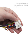 Hand holding wires and plug for Model Specific Refrigerator Ice Maker Assembly Replacement For French Door Units DA97-07365G DA97-07365A