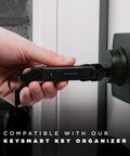 AirKey Aluminum Key Blanks 3 Pack For Kwikset Locks shown in key organizer in use