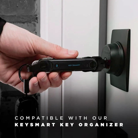 AirKey Aluminum Key Blanks 3 Pack For Kwikset Locks shown in key organizer in use