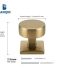 25 Pack Champagne Bronze Cabinet Knobs For Cabinets And Drawers Square And Round Brushed Aluminum Alloy Knobs For Dresser Kitchen Furniture Hardware For Home Improvement And Cabinet Makeovers with dimensions and screws shown.