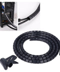 Spiral Cable Wrap For Home Office And Entertainment Setup Flexible Cable Sleeves Winding Tube For TV DVD And PC High Strength Wire Organizer With Free Cutting Keeps Cords Neat And Clutter Free One And A Half Meter Length