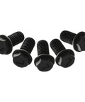 5-Pack Heavy Duty M8 X 18mm Left Hand Thread Hex Flange Screws in black steel for industrial cutting machines.