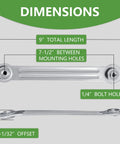 Beefy Bearing Arm Bracket Replacement Kit For Glider Rocker Parts Eight Piece Set, Heavy Duty Rustproof Steel With Galvanized Coating, Weather Resistant Hardware Built To Endure Sun And Humidity, 9in dimensions