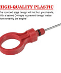 Red handle of Dodge Chrysler Jeep Ram VW Volkswagen Transmission Dipstick Upgrade With Clear Grid Scales