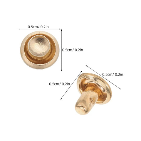 100 Sets Double Cap Leather Rivets And Snap Fastener Kit For Garments, DIY Leathercraft Hardware, Pro Grade Heavy Duty Metal Rivets With Easy Install, Includes Snap Buttons, Perfect For Jackets, Bags, Belts And More, 0.5cm gold metal