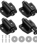 4 Pack Magnetic Push To Open Door Latches For Cabinets And Drawers, Magnetic Touch Latch Kit With Screws shown in black