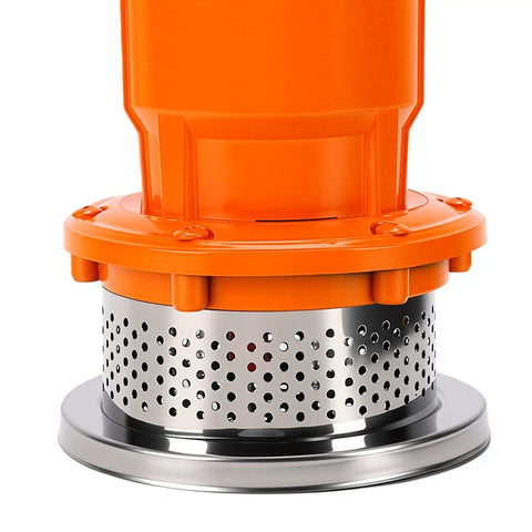 Heavy Duty Submersible Sump Pump 6000 Gallons Per Hour stainless steel bottom with perforated design for efficient water control.