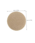 Circular beige swatch, 2cm diameter, textured surface for Headliner Repair Kit 10 Piece Set For Car Roof Ceiling Buckles Snap Rivets And Retainers Auto Interior Fixing Tool For Fast Easy Install Durable Materials Easy Headliner Restoration.