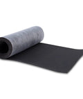 Pro Level Mass Loaded Vinyl Soundproofing Barrier One By Eight Feet MLV Noise Dampening Quilt for drywall, rolled and unrolled view.