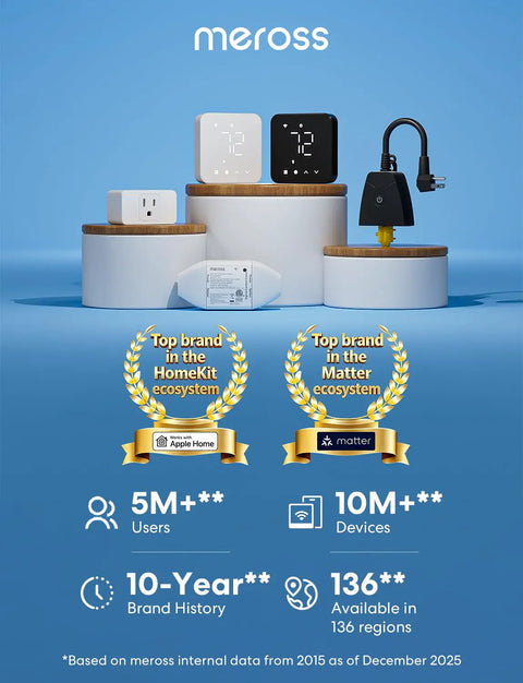Adaptive AI Presence Sensor Smart Home Motion Detector on display, showcasing features and devices with a blue background.