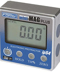 Mini-Mag Plus Protractor With Bluetooth 360 Degree Digital Inclinometer Backlit Display Auto Off After Five Minutes Embedded Side And Bottom Magnets Inverted Readout Ultra Accurate Angle Measurement For Pros front view
