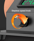 Heavy Hustle Desktop Belt Sander And Compact Electric Polisher With Clear Lcd Panel smooth variable speed knob for precise adjustments.