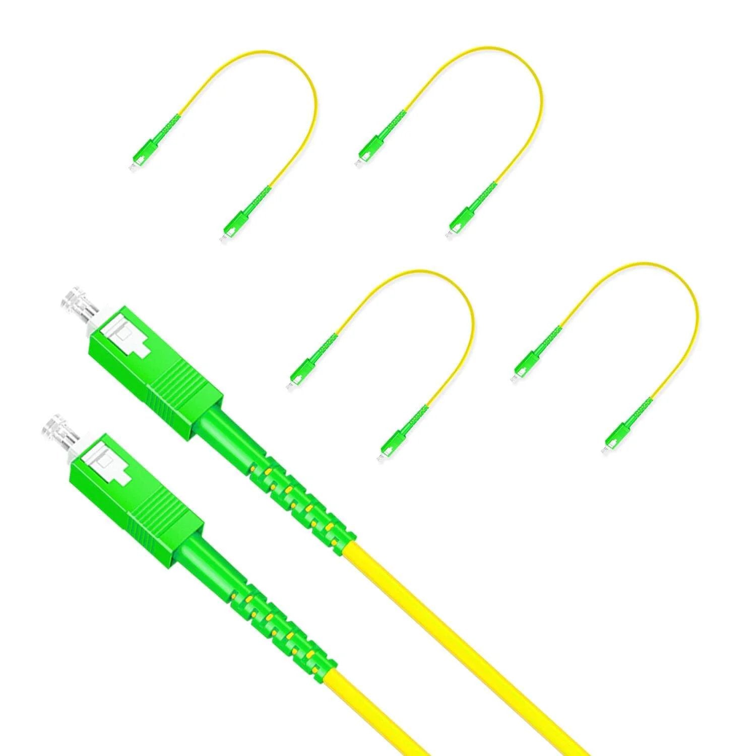 Five Pack 0.3 Meter SC APC To SC APC Fiber Optic Patch Co...