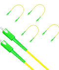 Five Pack 0.3 Meter SC APC To SC APC Fiber Optic Patch Cords Single Mode OS2 G652D 9/125μm 1310nm 1550nm LSZH Jumpers