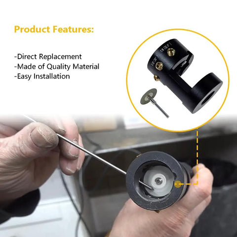 Badass Aluminum Tungsten Electrode Sharpener Featuring Cut Off Slot Cruises Through TIG Welding Prep Sweet And Fast While Including Five Heavy Duty Grinding Discs For All Standard Rotary Tools, showing quality material and easy installation features.