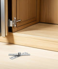 Six Pack Stainless Steel Hidden Pivot Door Hinges for Wood Doors and Gates, shown with 360-degree rotation feature