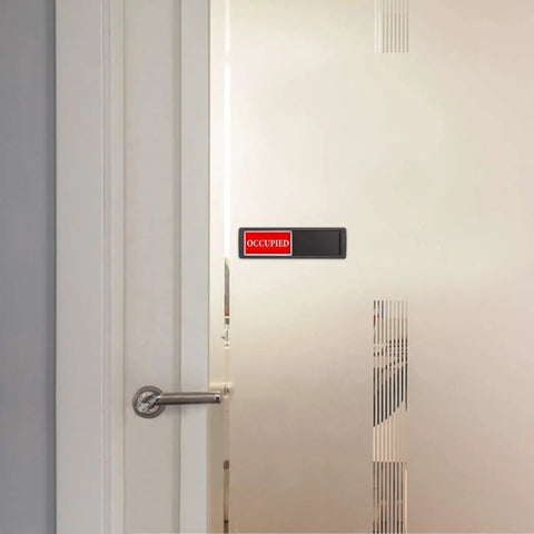 Easy Read Vacant Occupied Door Sign For Home Office Bathroom Restroom Hotel Hospital No Fuss Privacy Indicator With Magnetic Slider Non Scratch Durable Bold Black Text On Clear Colored Label on door
