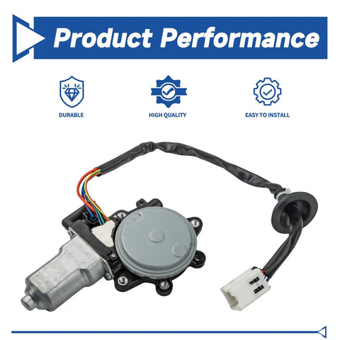 Inf Infiniti G35 Nissan 350Z Front Left Window Motor Replacement 2003-2009 Coupe And 2004-2009 Convertible OE 742-511 6-Pin Connector Fit For Driver Side Power Window, pictured with wiring harness
