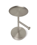 Portaloo Toilet Paper Stand And Reserve With Built In Tray In White Nickel Finish Slick Chrome Accents Space Saving Bathroom Organizer