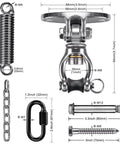Diagram of Beefed Up Hammock Chair Hanging Kit With Stainless Steel 304 Swing Hanger Silent Swivel Bearings Heavy Spring And Chain Ceiling Mount