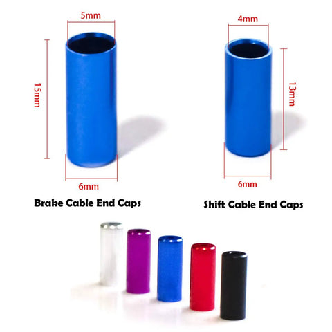 50 Piece Aluminum Alloy Bike Cable End Caps Kit For 4mm And 5mm Derailleur And Brake Wires Ferrule Set For Shifter Housings