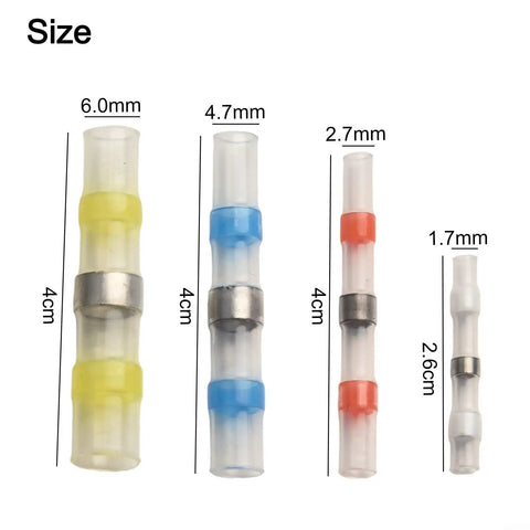 Get This 300 Piece Solder Seal Wire Connector Kit With Heat Shrink Tubing For Quick Auto Marine And Home Wiring Repairs Featuring Waterproof Sealing And Dustproof Protection To Save You Time And Money On Stable Connections. Size chart of solder seal connectors, 6.0mm to 1.7mm