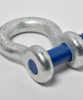 Heavy Duty Three Quarter Inch D Ring Shackle With Seven Eighths Inch Screw Pin Pack Of Four Galvanized Blue Finish