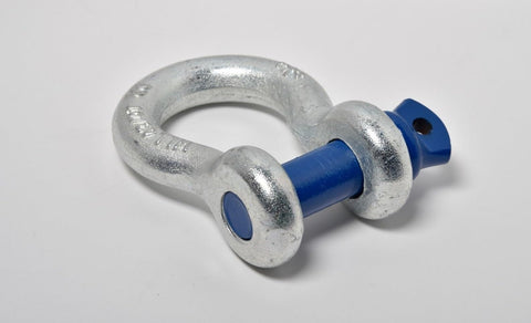 Heavy Duty Three Quarter Inch D Ring Shackle With Seven Eighths Inch Screw Pin Pack Of Four Galvanized Blue Finish