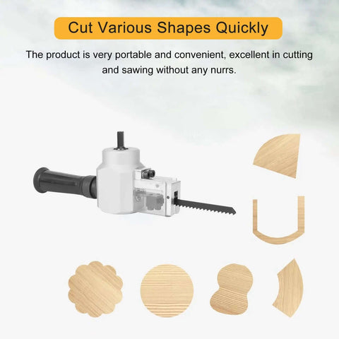All In One Heavy Duty Dual Head Nibbler And Cutter Drill Attachment cutting various wood shapes