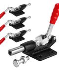 4 Pack GH 305C Push Pull Toggle Clamp Kit With Quick Release Stroke And 500 Lbs Holding Power For Welding, Woodworking, Metalworking And More