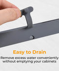 Under Sink Mat for 36 Inch Standard Cabinets Durable Silicone Drip Tray with drain hole for easy water removal.