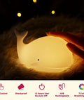 Under The Sea Nursery Night Light Whale Lamp For Baby And Toddler Room soft silicone whale nightlight glowing in dark room