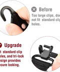 Comparison of clip styles for Shotgun Sling With 15 Shell Holder for 12 Gauge, showing old and upgraded versions with fit details