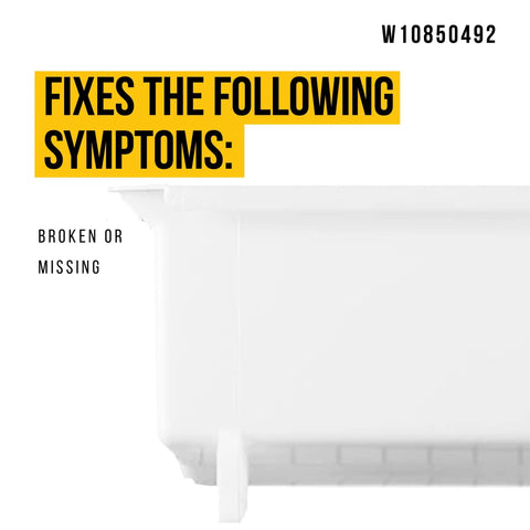 Refrigerator Ice Container Replacement Bin W10850492 partial view showing structure for easy install.