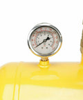 Close-up of gauge on 5 Gallon Air Tire Bead Seater Blaster Tool With Gauge 145 PSI For Cars Trucks ATVs And Heavy Duty Rims Up To 24 And A Half Inch Quick Inflate To Seat Bead