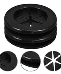 4 Pack Black Rubber Grommet Kit With Dual Sided Buckle Design Waterproof Desk Hole Cover For Cable Protection And Fixation Adjustable Rubber Cable Grommets For Office To Keep Cables Neat And Tidy With No Fuss, black rubber desk hole cover close-up