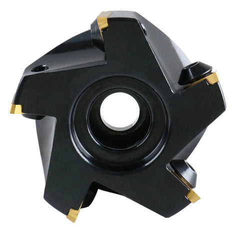 3 Inch Indexable Face Milling Cutter with 90 Degree Positive Rake, Right Hand Cut, Includes 5 TPG322 Inserts, 1 Inch Bore, Black Oxide Finish